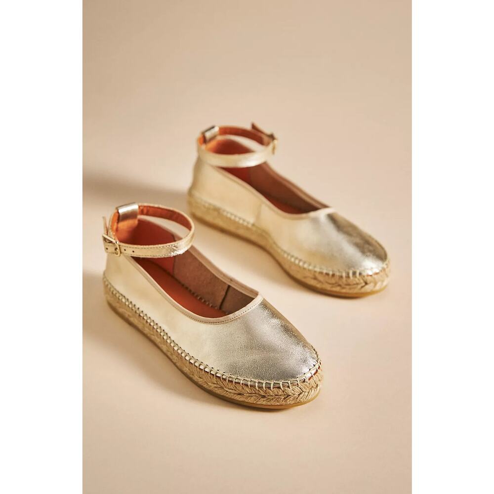 NWOB Anthropologie Ankle Strap Espadrille Flats